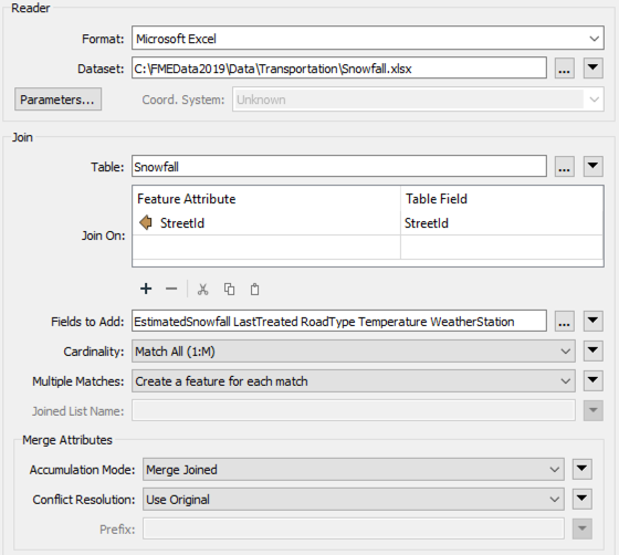 DatabaseJoiner parameters